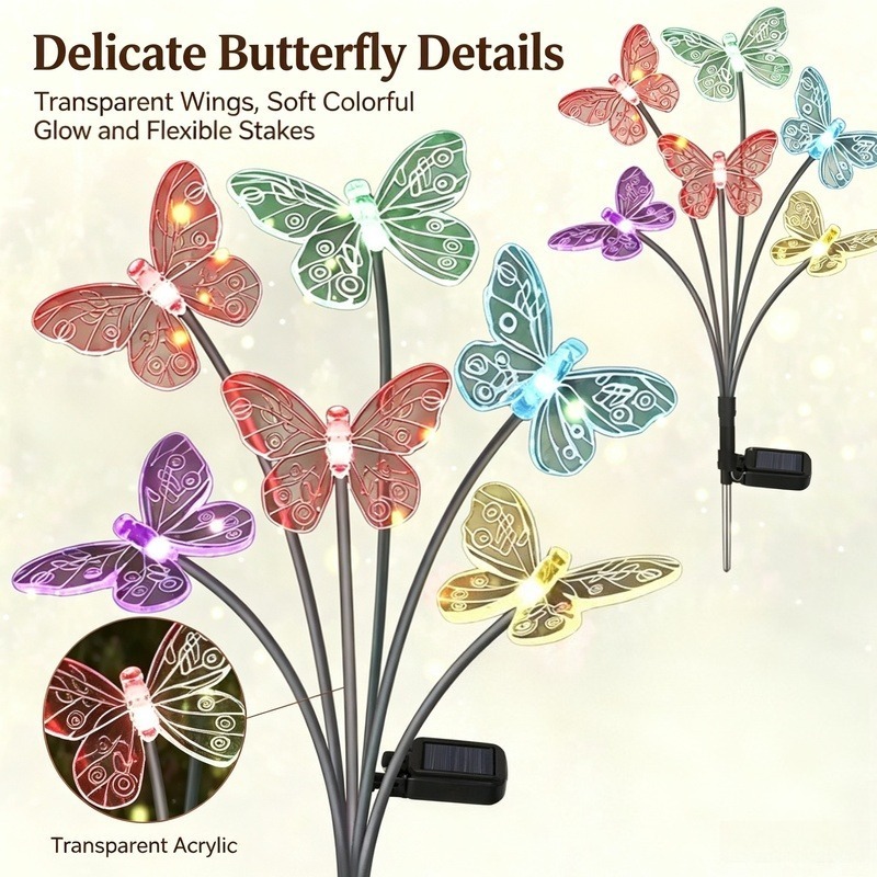 Outdoor Lighting Battery Powered - Solar Powered Butterfly Lights, Waterproof LED