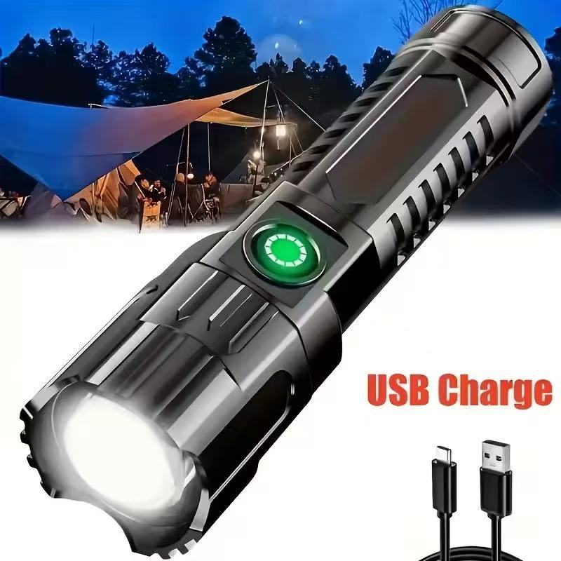 Outdoor Lighting Battery Powered - New High-power Led Flashlight USB Rechargeable