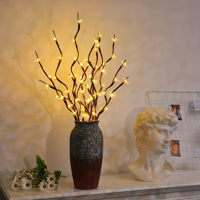 Outdoor Lighting Battery Powered - 1/2PC 20LED Cherry Blossom Tree Branch