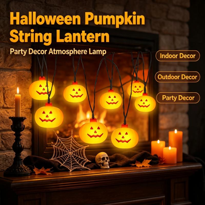 Outdoor Lighting Battery Powered - Battery Powered Halloween Pumpkin String Lights