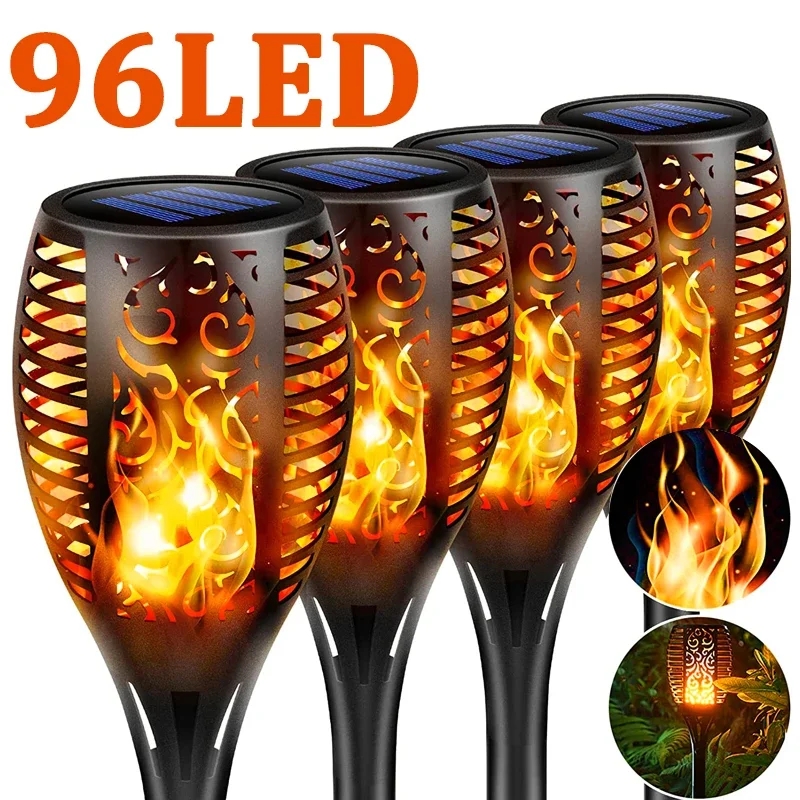 Outdoor Lighting Low Voltage - 96 LED Outdoor Solar Torch Lights