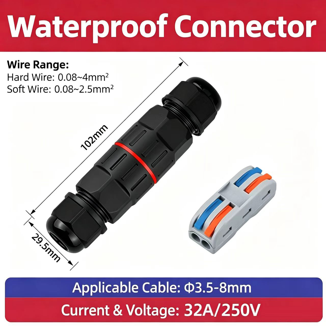 1Pc 2 Pin 3 Pin Wire Connector - đánh giá và giá Outdoor Lighting Low Voltage