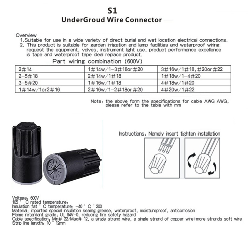 ABJA-Waterproof Wire Connector - đánh giá và giá Outdoor Lighting Low Voltage