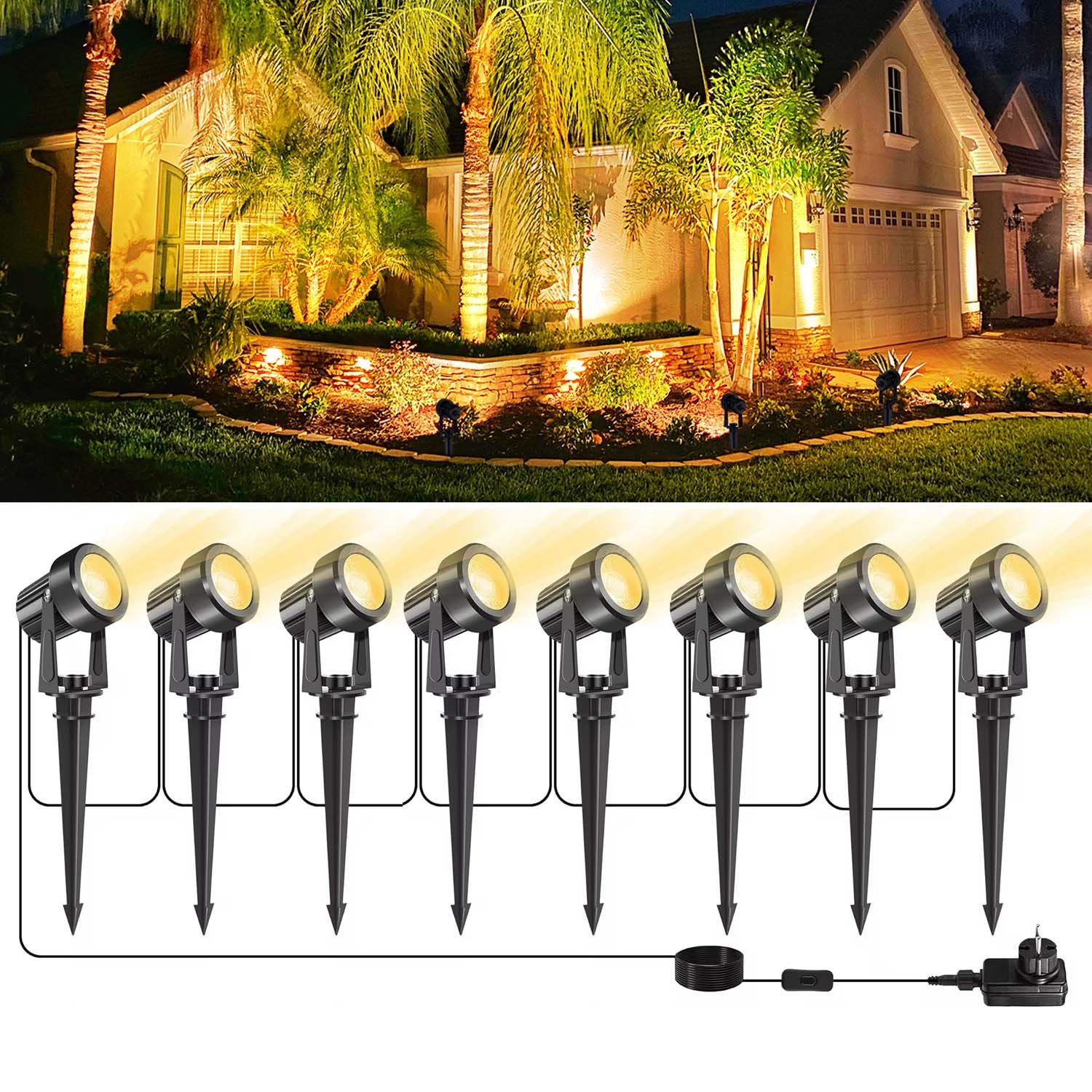 4/6/8LEDS 3000K Outdoor Spotli - đánh giá và giá Outdoor Lighting Low Voltage